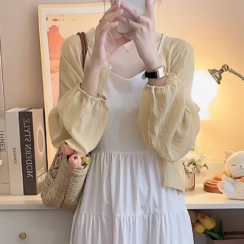 季念春秋季开衫女新款空调衫慵懒风披肩薄外套长袖宽松防晒衣遮肉