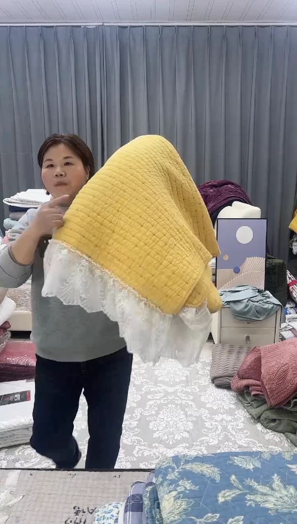 棉黄色米粒绣蕾丝款2.4*2.6