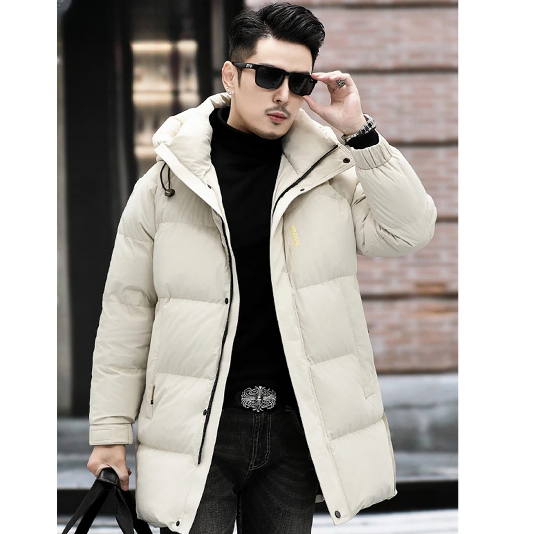 鹅绒羽绒服男中长款加厚保暖冬季2025新款商务休闲防寒冬装外套
