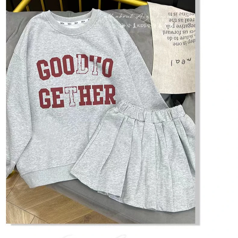 女童春季运动卫衣套装裙2024新款时髦儿童春秋两件套时髦网红衣服