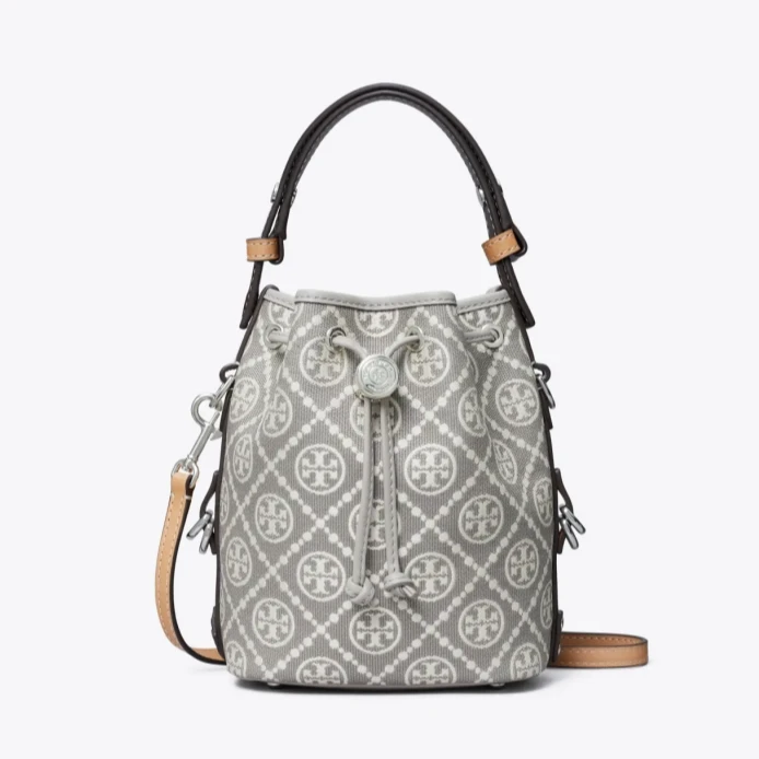 tory burch/汤丽柏琦 T MONOGRAM 迷你手提斜挎水桶包 178739-020