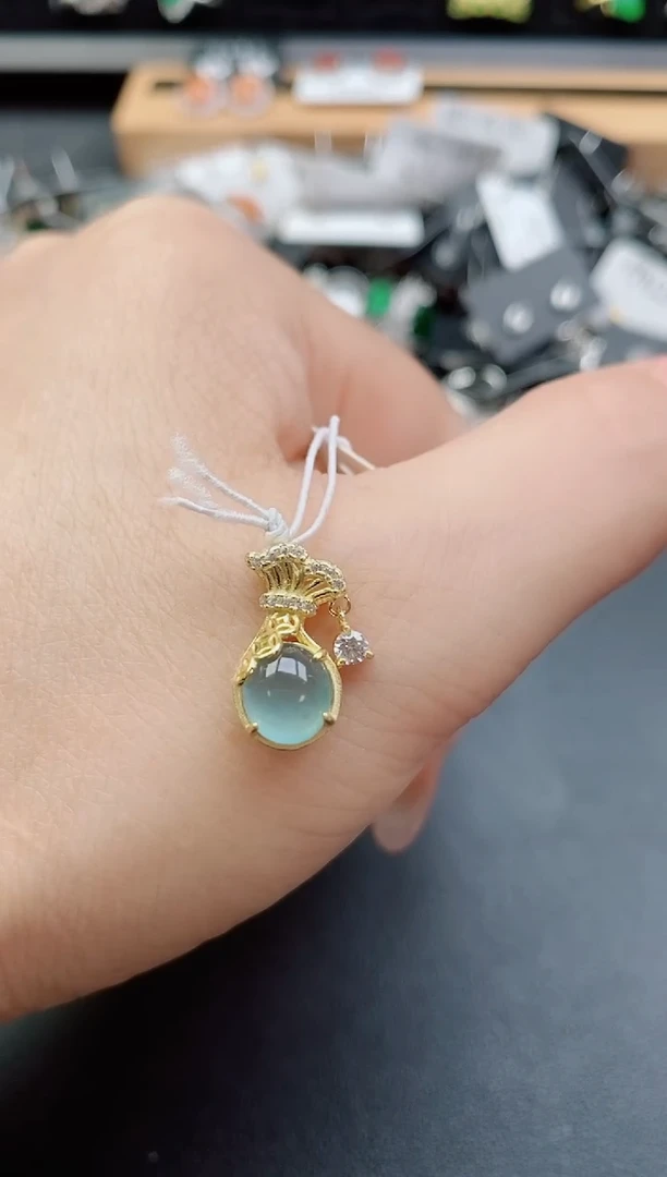 吊坠(不含链)银S925镶嵌翡翠1