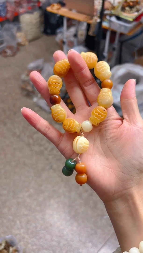 吊坠菩提根/象牙果年年有鱼单圈