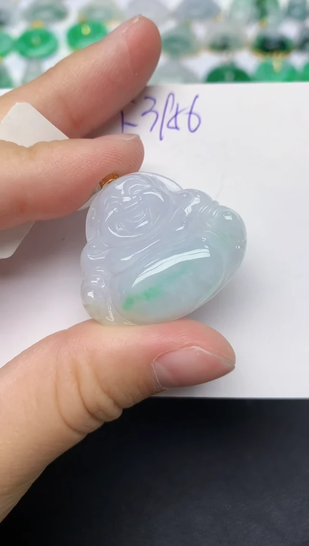 颈饰18K金镶嵌翡翠天然缅甸A货翡翠百元以上9元证书费自理