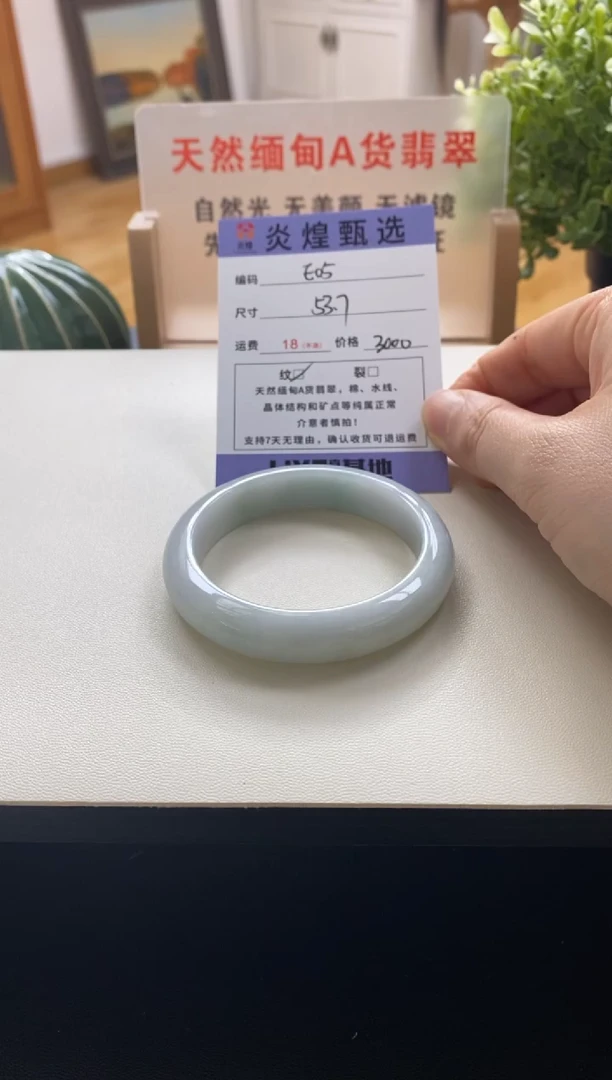未镶嵌手镯翡翠圈口54编码e05