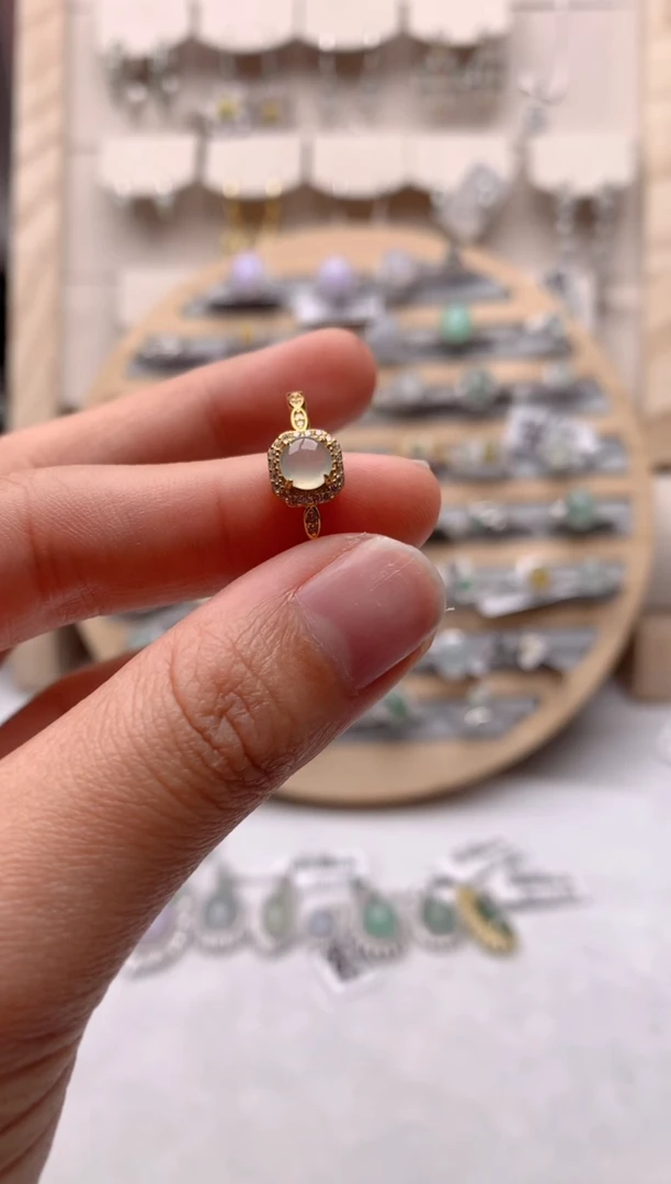 【闪购商品】翡翠银S925镶嵌戒指1号