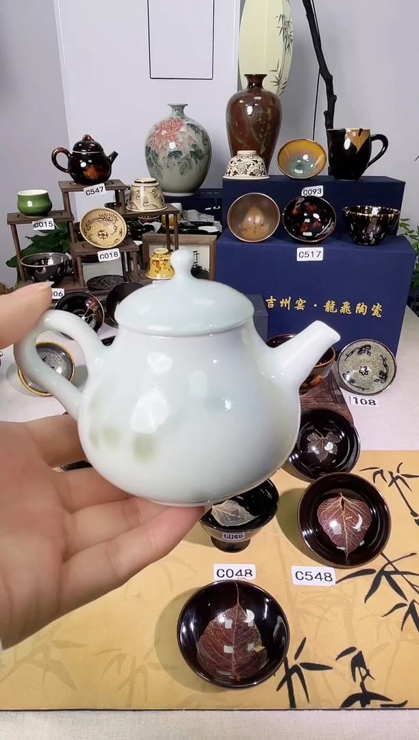 【柴窑白釉壶】吉州窑纯手工高温瓷特价款