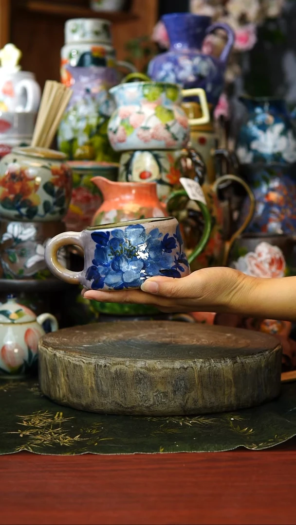 花瓶/杯子/碗62景德镇手工高温釉下彩