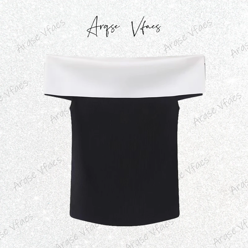 2025艾家夏新款时尚一字肩针织衫露锁骨气质上衣-50428104一字肩