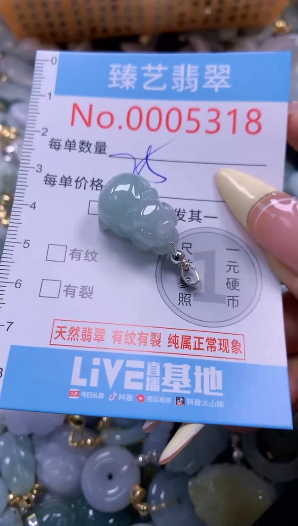 翡翠未镶嵌颈饰含绳0005318