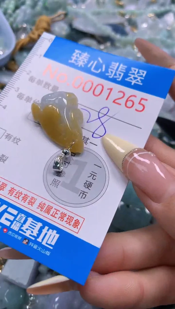 翡翠未镶嵌颈饰含绳0001265