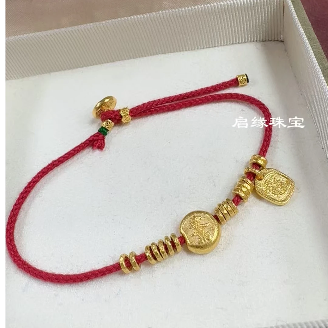 足金吉言岁岁红手绳