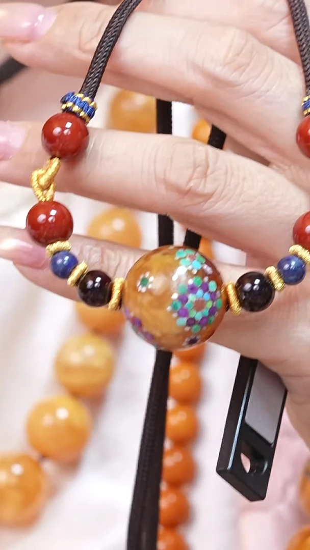 蜜蜡颈饰未镶嵌8385天然蜜蜡珠宝奇石云端妖孽全部保真