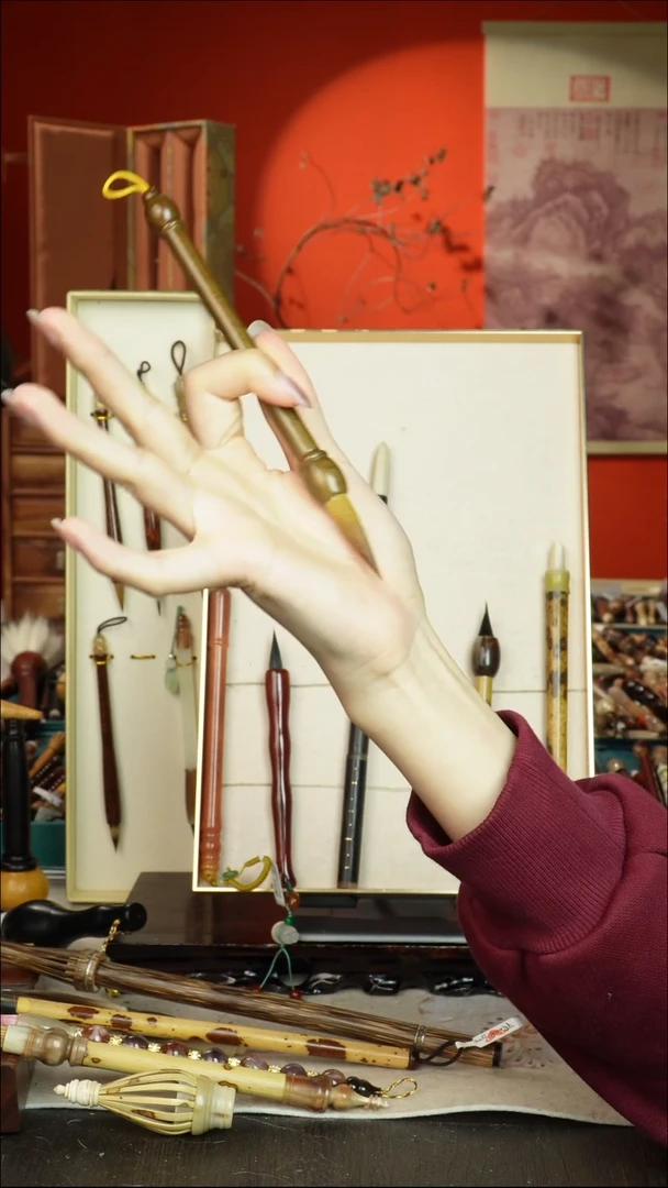 225号闪孤品高货毛笔链接 清水试笔 蘸墨不退