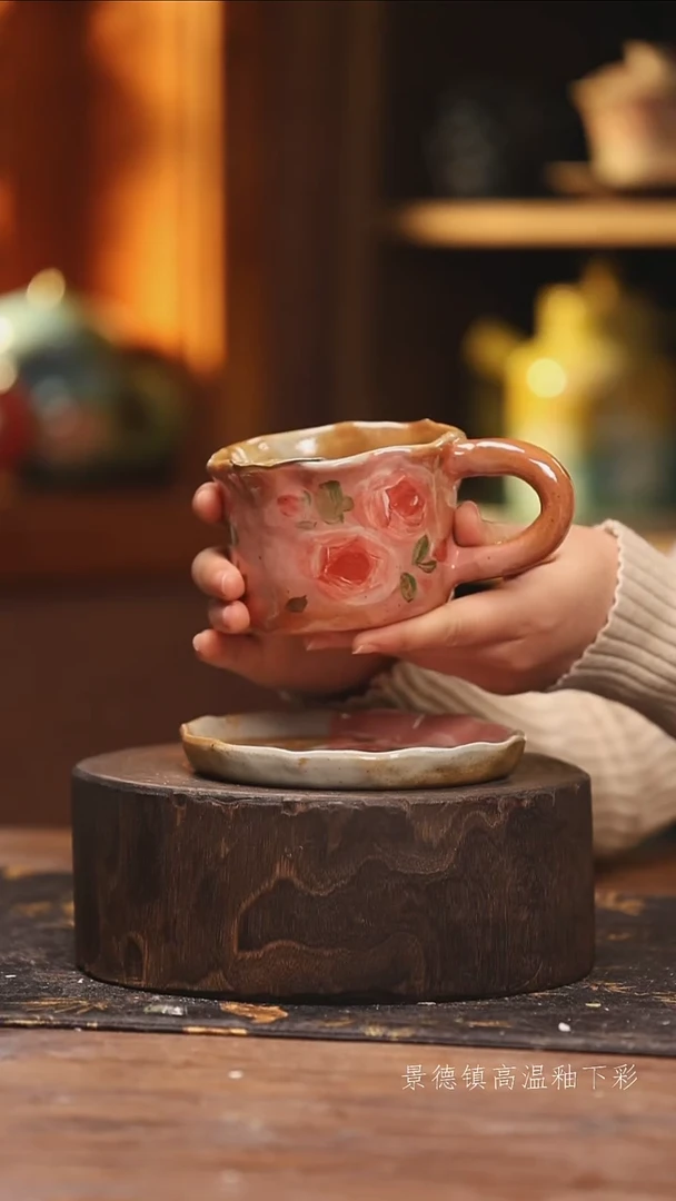 陶瓷景德镇高温釉下手绘陶瓷@L005@