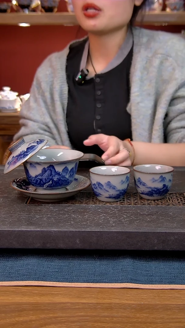 简装家用款3件套 老陶泥开片纹陶瓷茶具