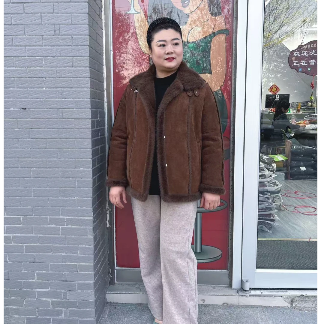 肥大码加大加肥加绒皮毛一体24B117款