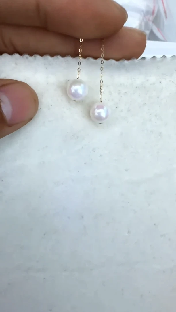 【闪购商品】海水珍珠耳饰18K金镶嵌耳线