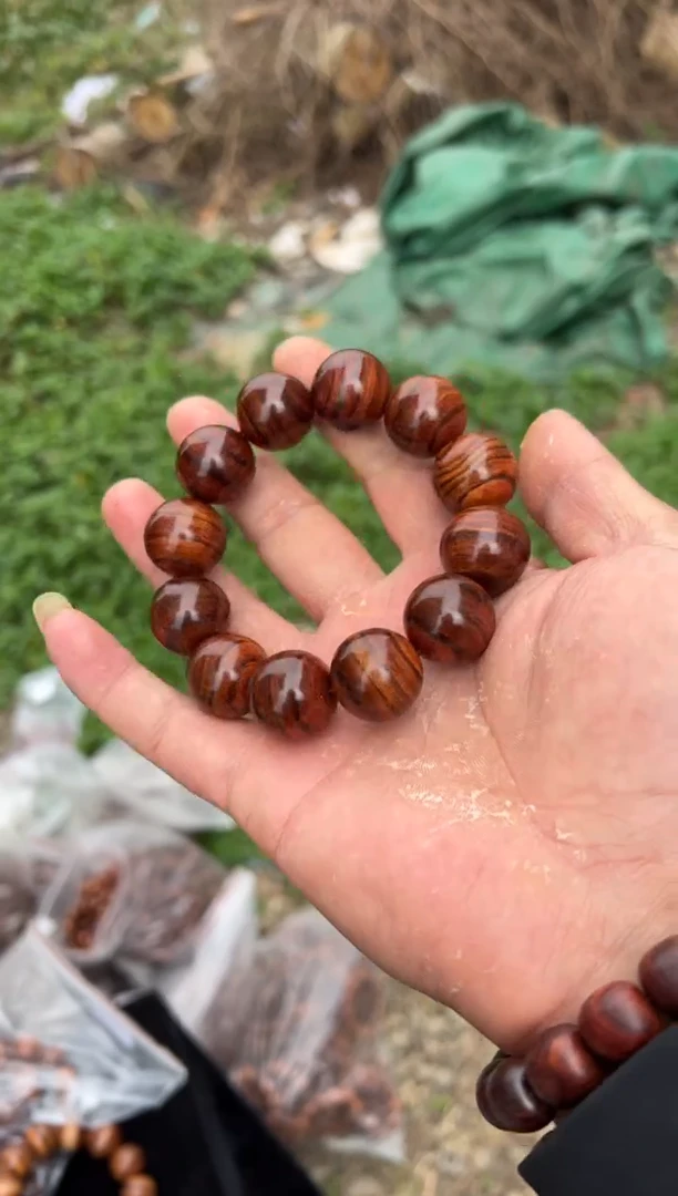 黄花梨/降香黄檀A004虎皮纹2.0圆珠手串138多样性发一