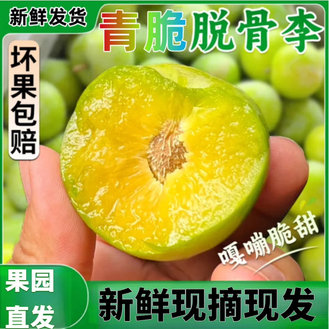 四川脱骨李李子新鲜水果四月李脆甜现摘当季应季空心青脆李包邮