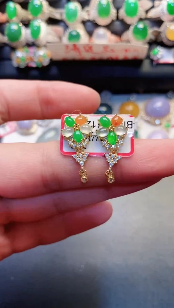 银S925镶嵌戒指翡翠天然