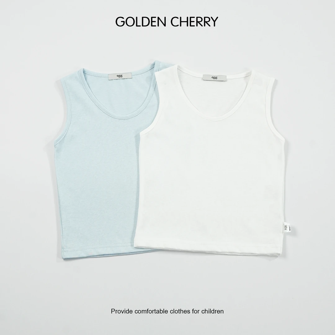 【金樱桃Golden cherry】亲子egg白色u领简约百搭背心QDD730