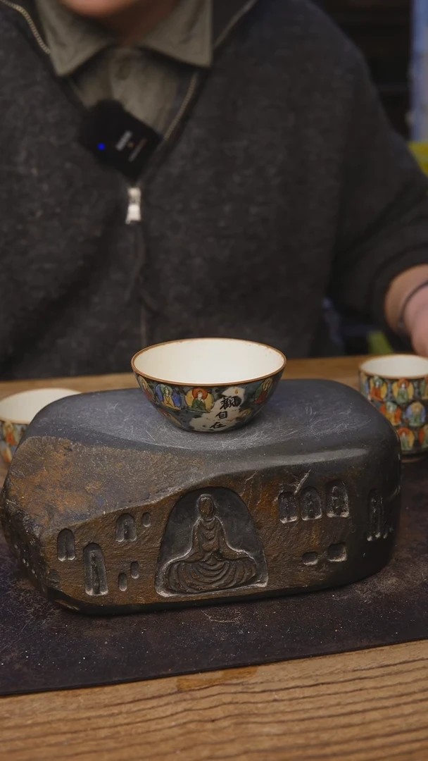 甘石陶艺斗彩千佛386