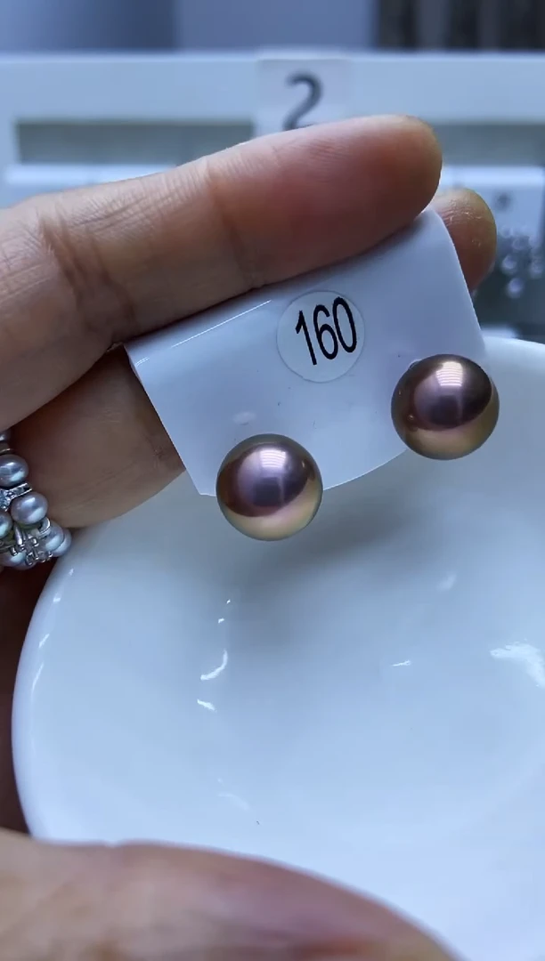 银S925镶嵌耳饰淡水珍珠160