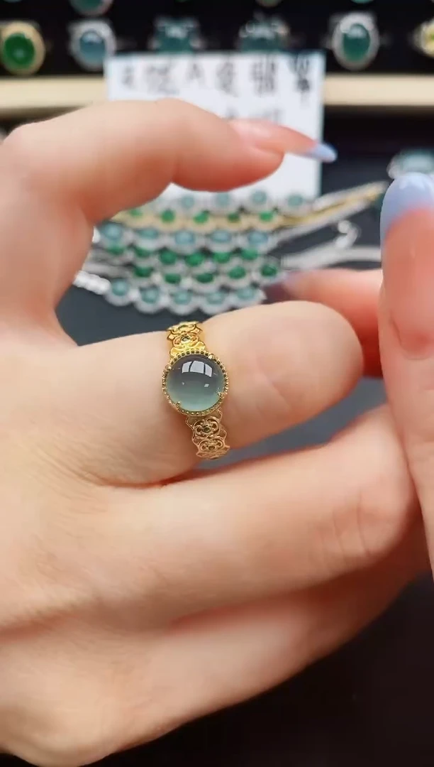 翡翠戒指银S925镶嵌321321