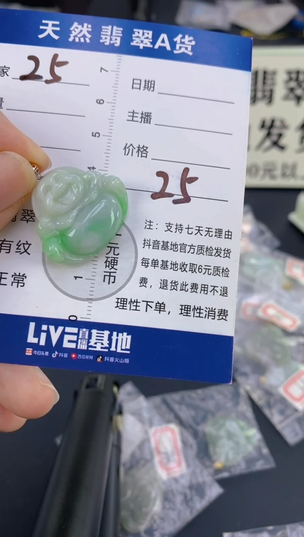 【闪购商品】翡翠颈饰18K金镶嵌天然A货翡翠  25