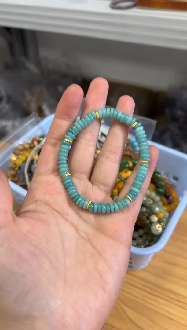 手串未镶嵌天河石老矿天河石精工蝶珠款手链