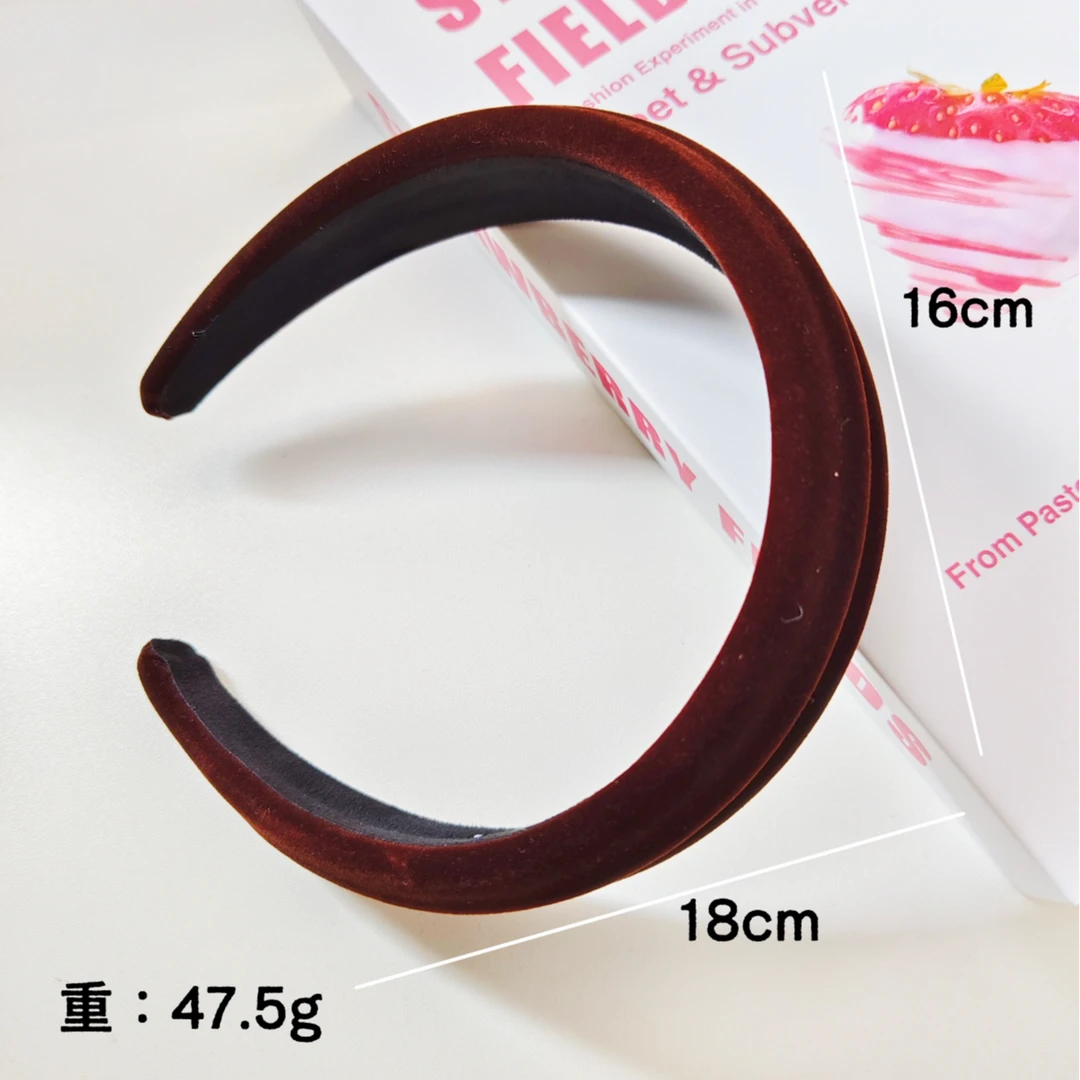 丝绒海绵宽边发箍女秋冬新款高颅顶压发捆日常外戴不勒头头箍