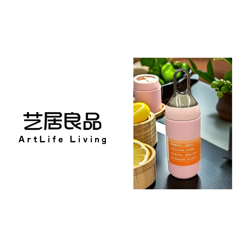 便携可爱保温手提杯水杯便携式水杯大水杯子爆款带盖不锈钢保温杯