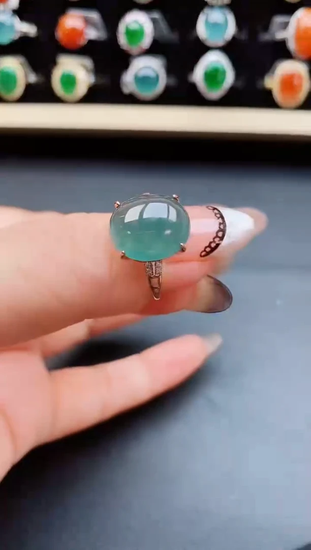 翡翠戒指银S925镶嵌5850580