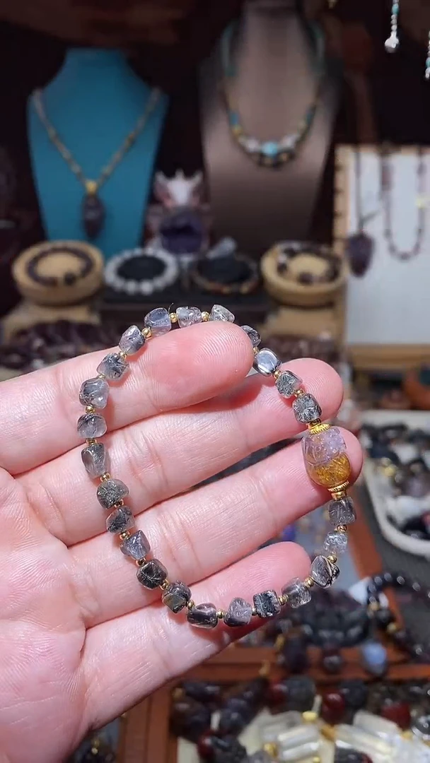 水晶珠宝半成品未镶嵌黑银钛极光紫钛貔貅