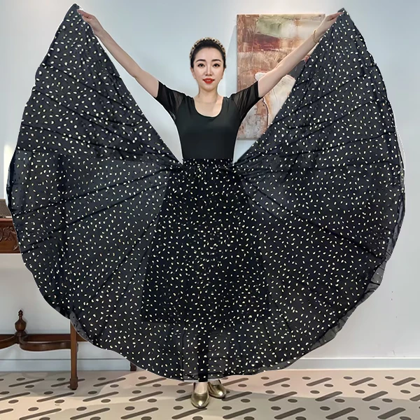 B《暗纱飞金》芙蓉纱满铺花大摆半身裙/720带衬裙