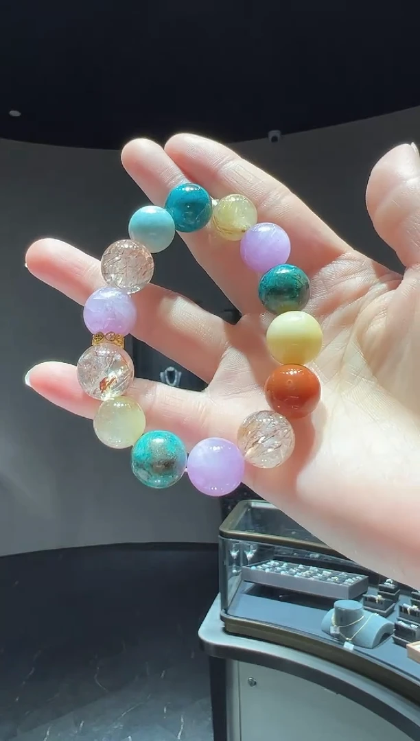 【闪购商品】水晶手链未镶嵌9】水晶多宝手链，要有包容心拍