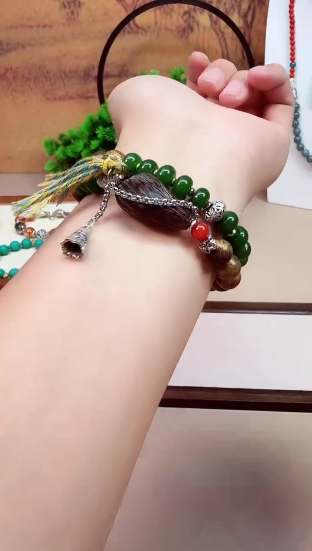 和田玉银S925镶嵌颈饰SSS