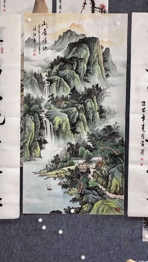 国画西****荣沈泳江 手绘 四尺整张138*68cm