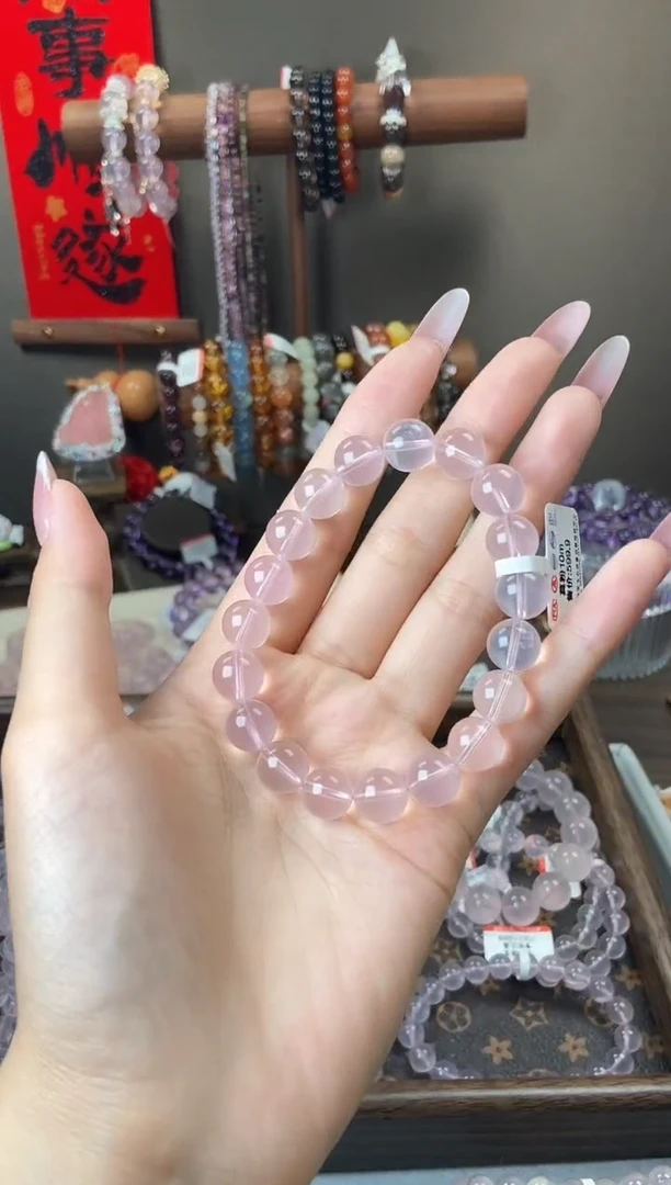 水晶手链未镶嵌10m莫桑比克粉水晶