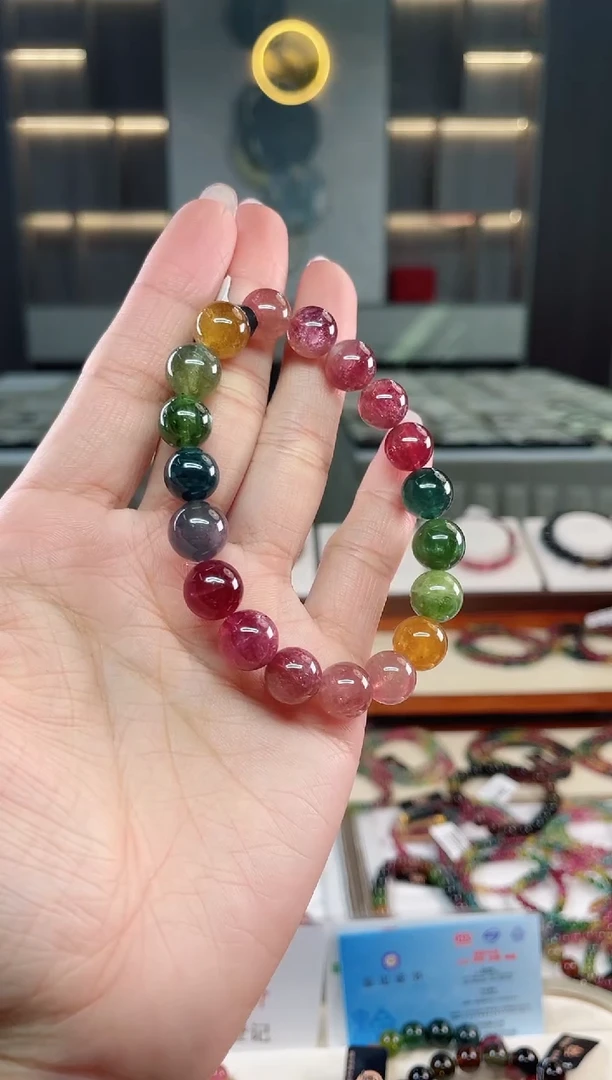 未镶嵌老矿碧玺单圈手串10mm+碧玺（多样性发一条）T