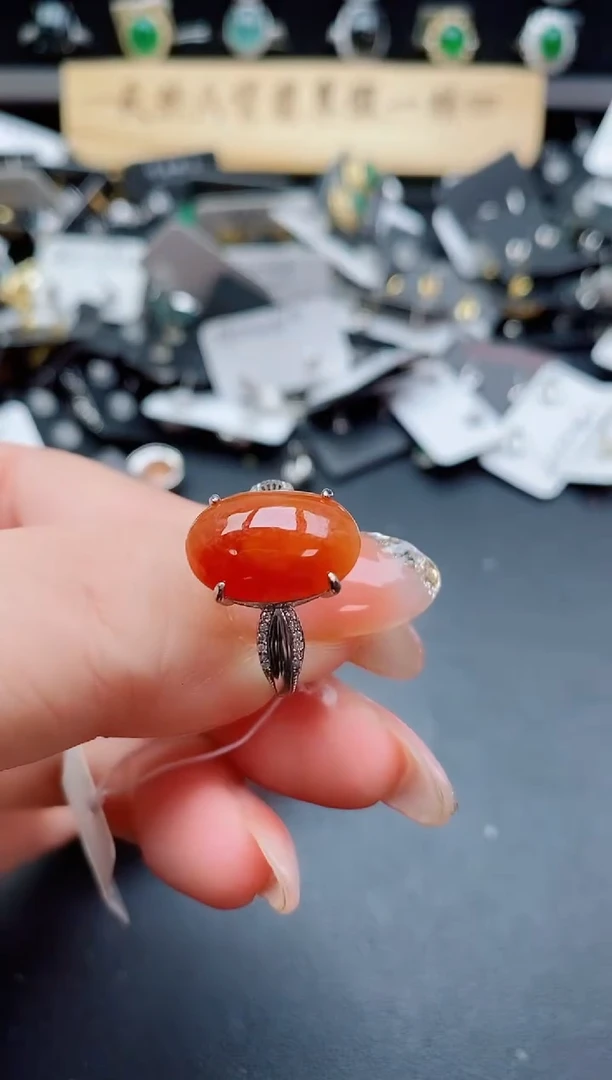 银S925镶嵌戒指翡翠1