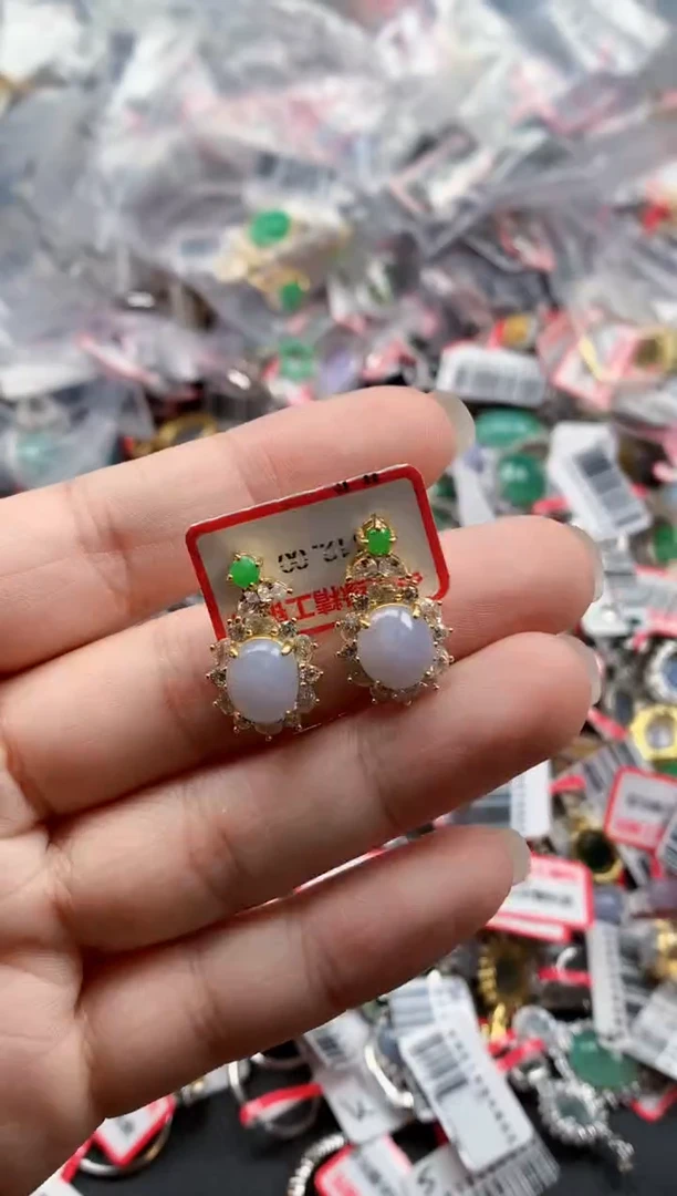 银S925镶嵌戒指翡翠天然A货缅甸翡翠