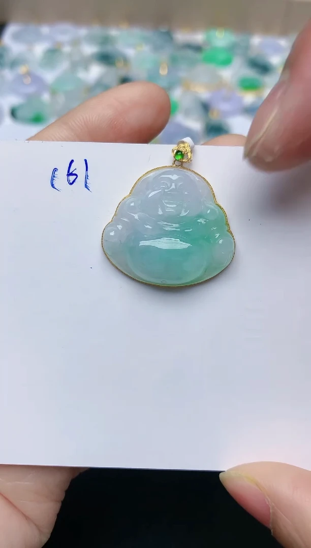 【闪购商品】翡翠颈饰18K金镶嵌天然翡翠A货    161