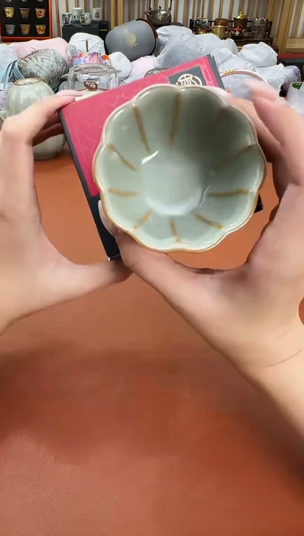 象牙青百花杯@@YW016