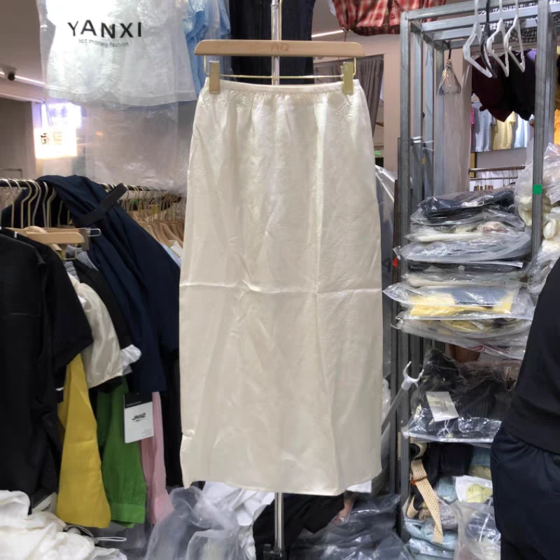 时尚潮流夏季新款醋酸半裙6063