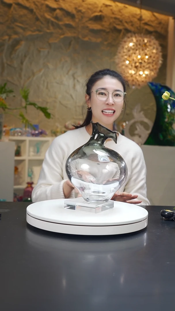 手工艺品琉璃极简灰设计款花器