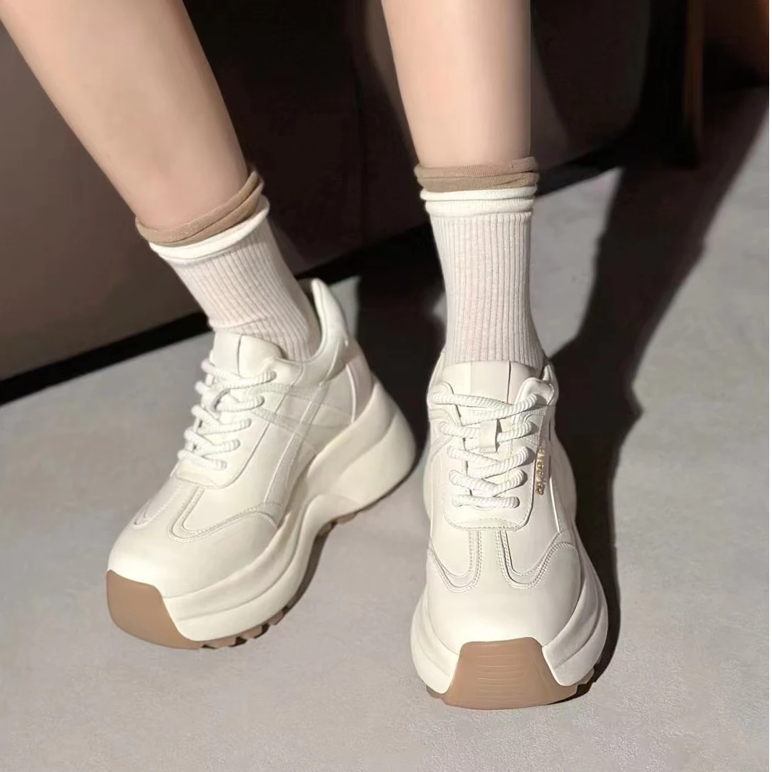 Princess Roche【设计师款】秋季新款厚底老爹鞋舒适百搭牛皮休闲鞋