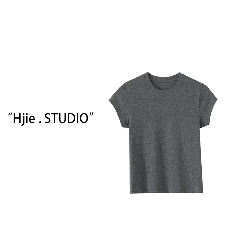 【小璐.韩国Seoul】马蹄子纯色高支数纯棉插件袖百搭短息T恤