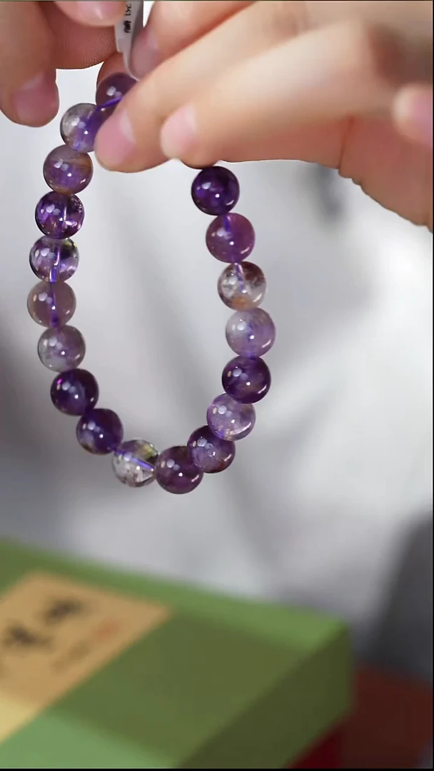 未镶嵌手串水晶10mm紫幽灵手串